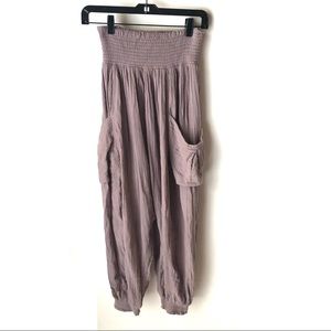 Free People Lilac Walk on Fire Harem Pants Pockets